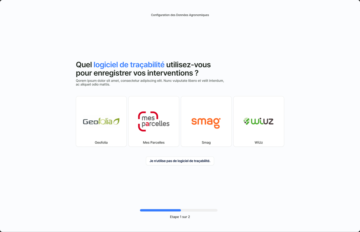 Interface TerraGrow — connexion des sources